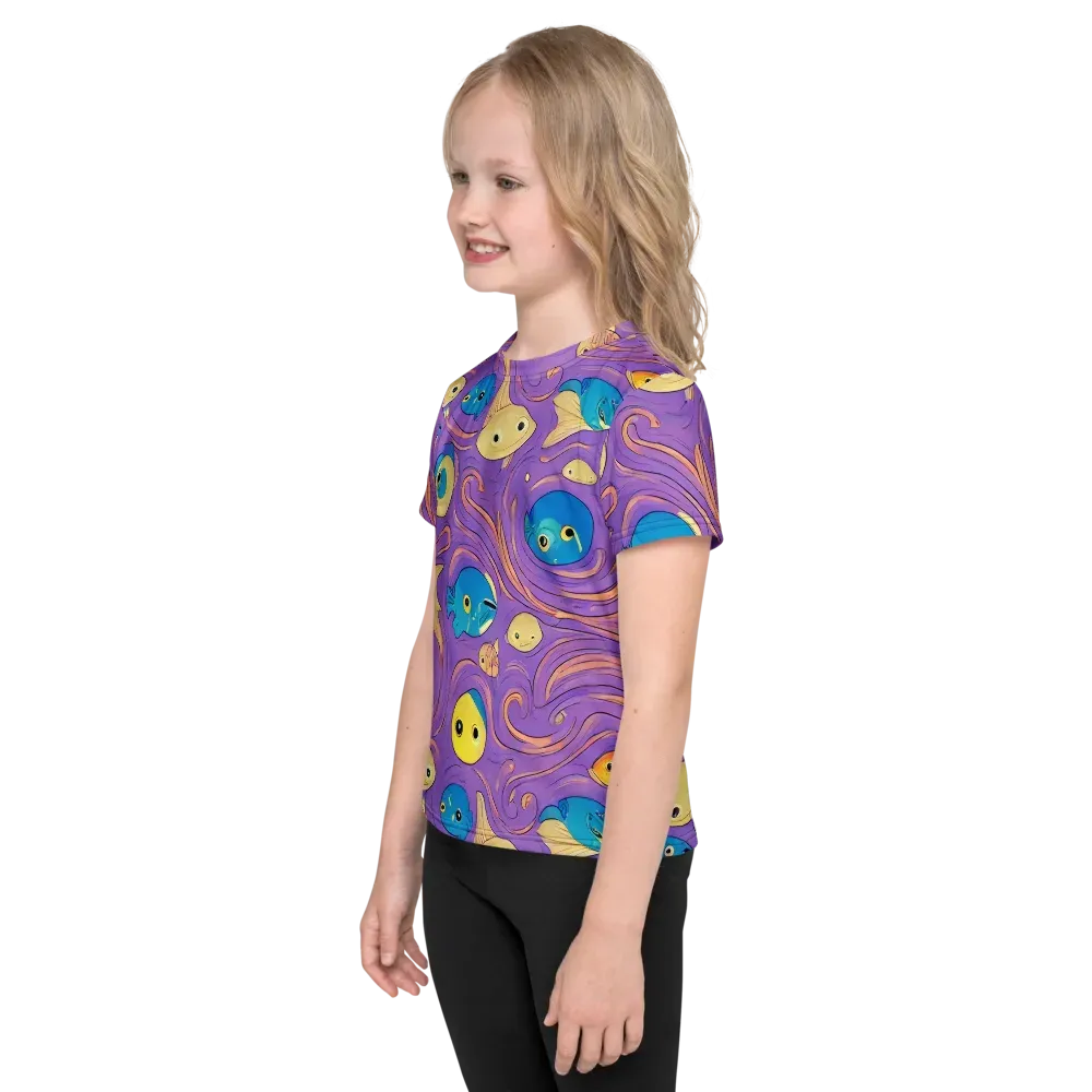 Violet Tide on Kids Crew Neck T-Shirt — Left