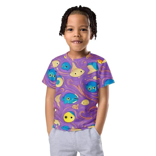 Violet Tide on a Kids Crew Neck T-Shirt