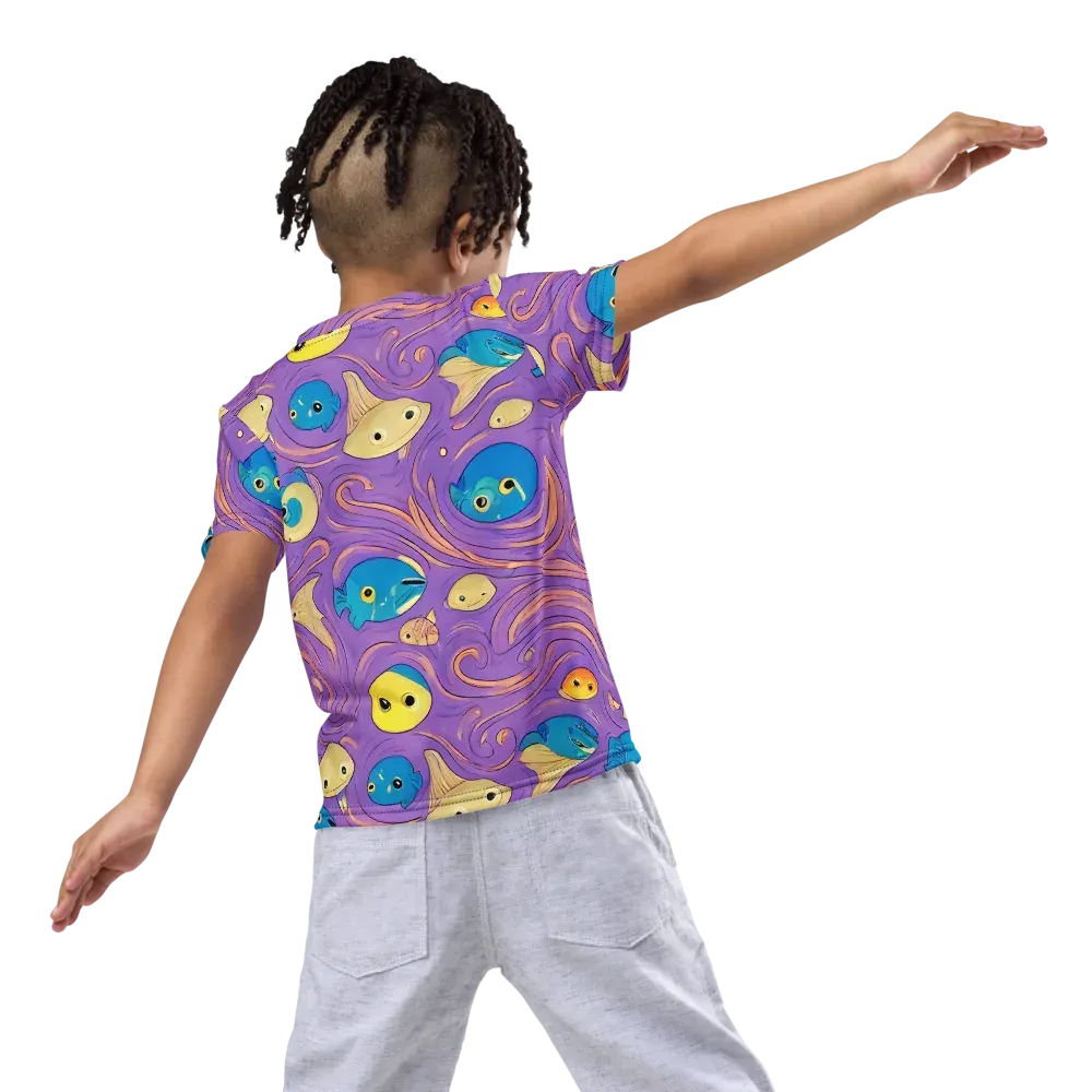 Violet Tide on Kids Crew Neck T-Shirt — Back