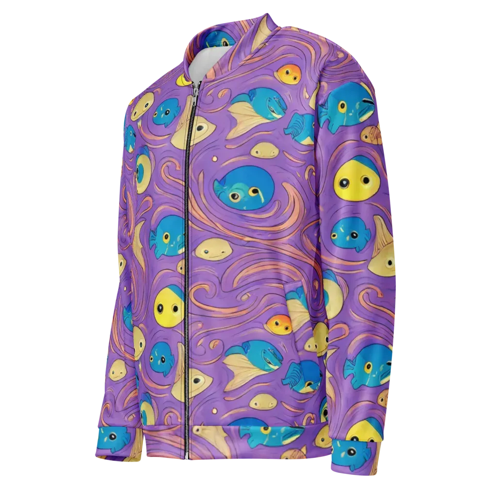 Violet Tide on Bomber Jacket — Left Front