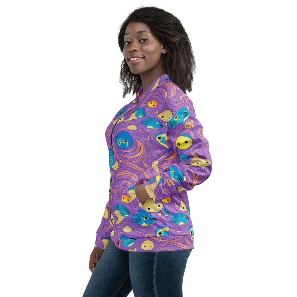 Violet Tide on Bomber Jacket — Left