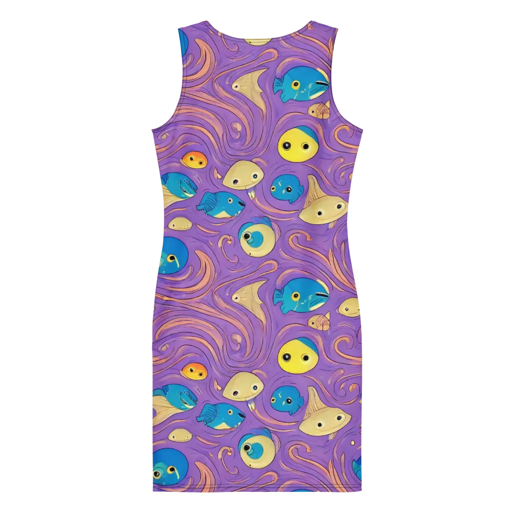 Violet Tide on Bodycon Dress — Back