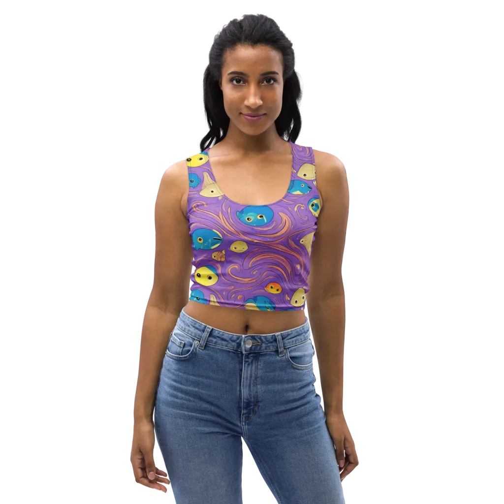 Violet Tide on Crop Top — Front