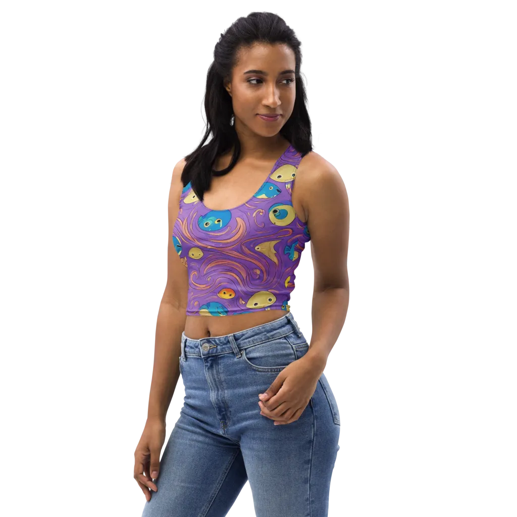 Violet Tide on Crop Top — Left Front