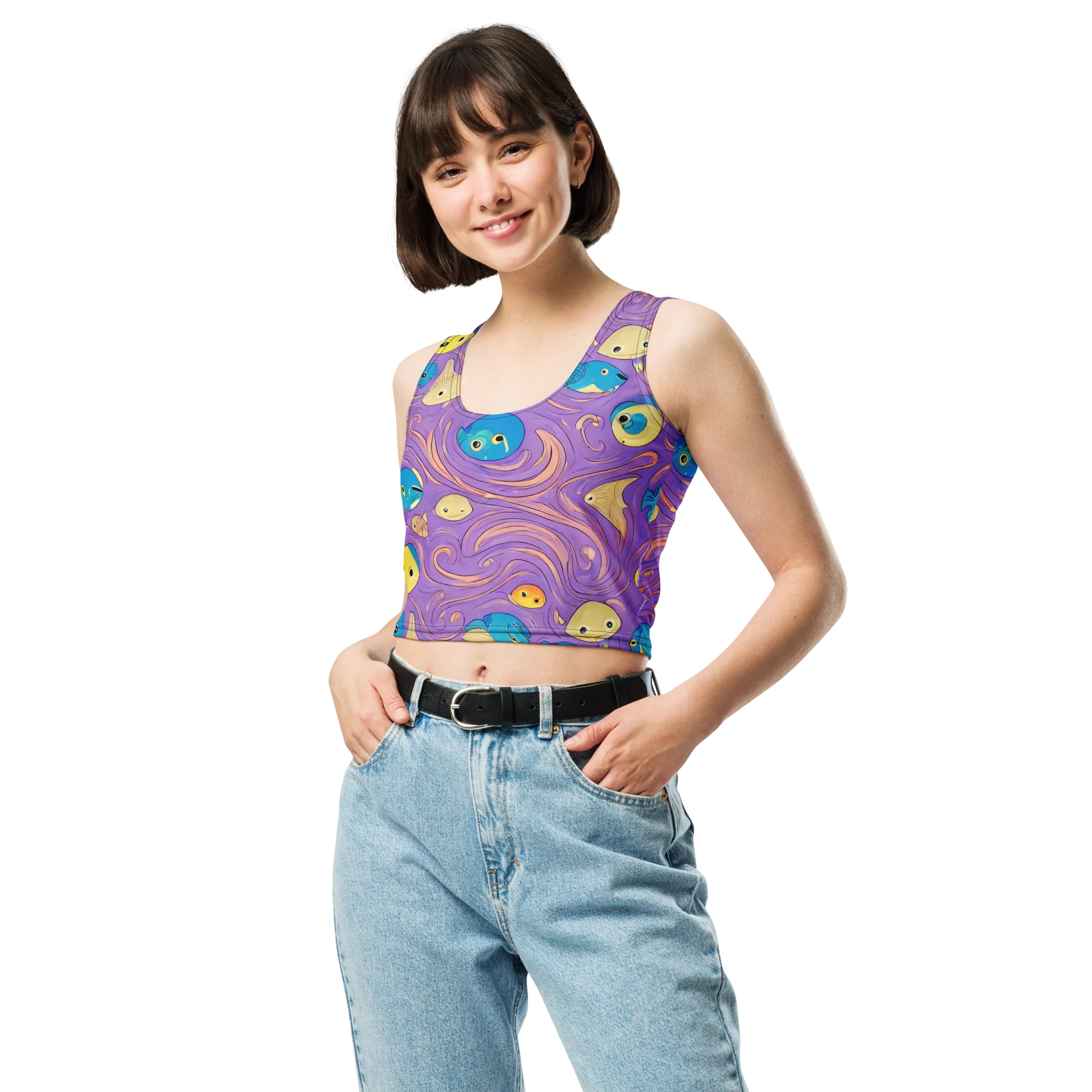 Violet Tide on Crop Top — Front