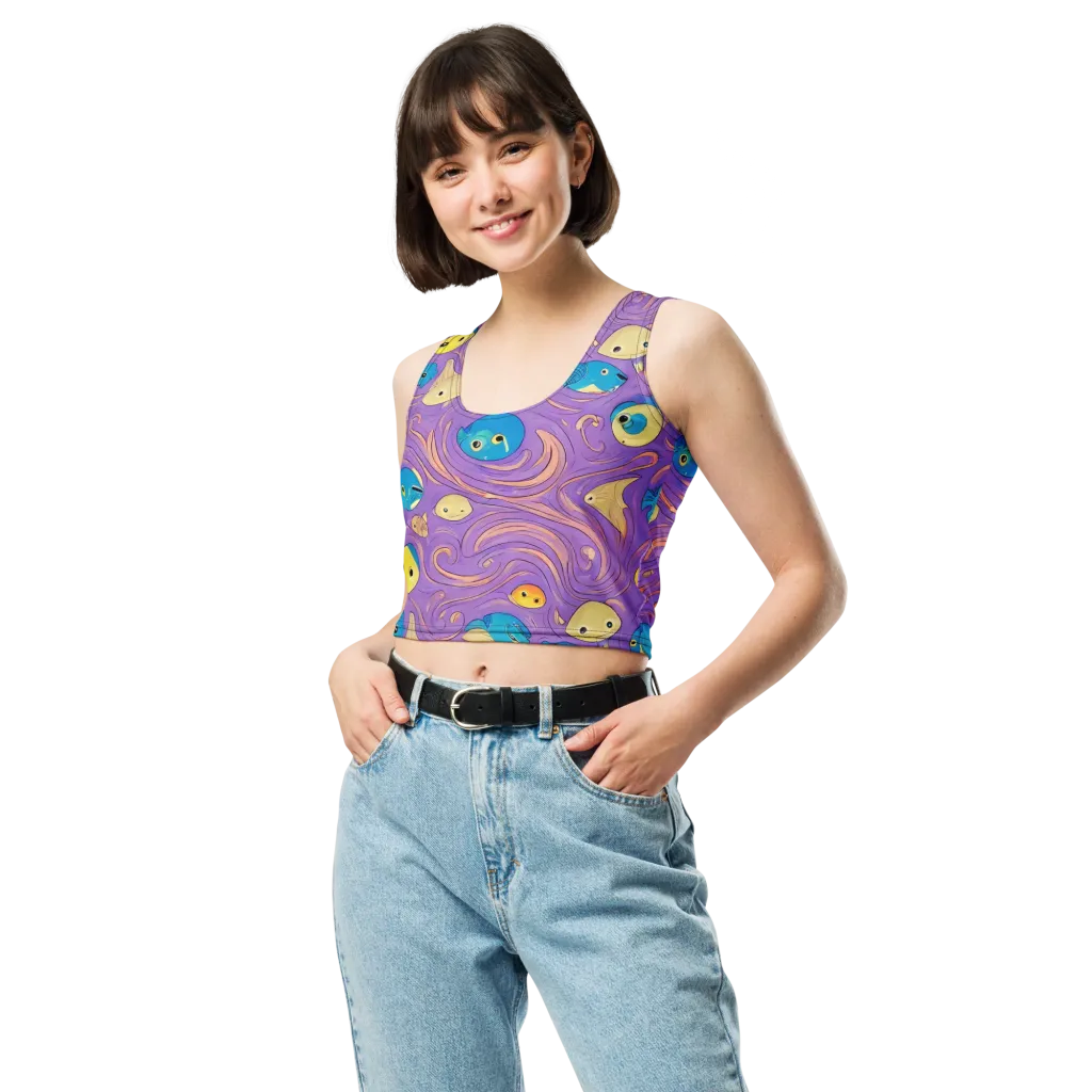 Violet Tide on Crop Top — Front