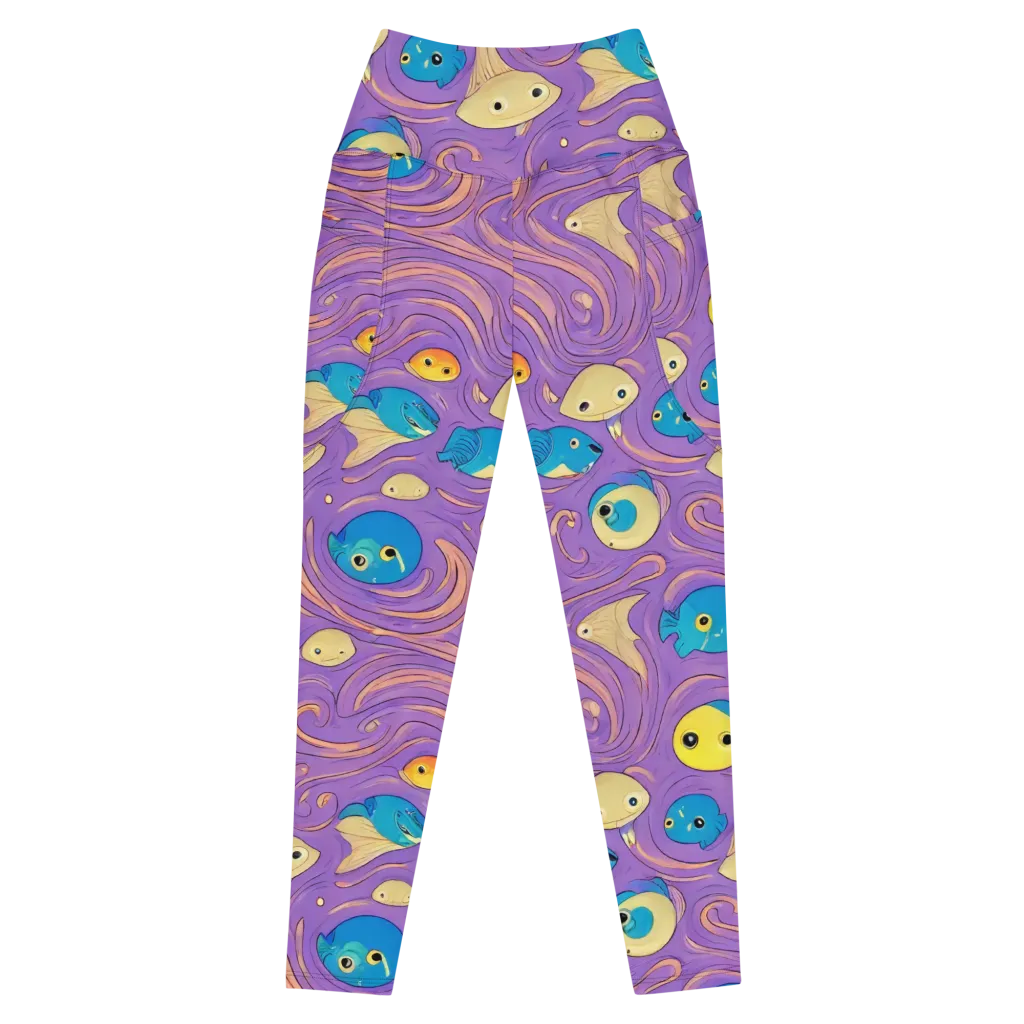Violet Tide on Leggings with Pockets — Front