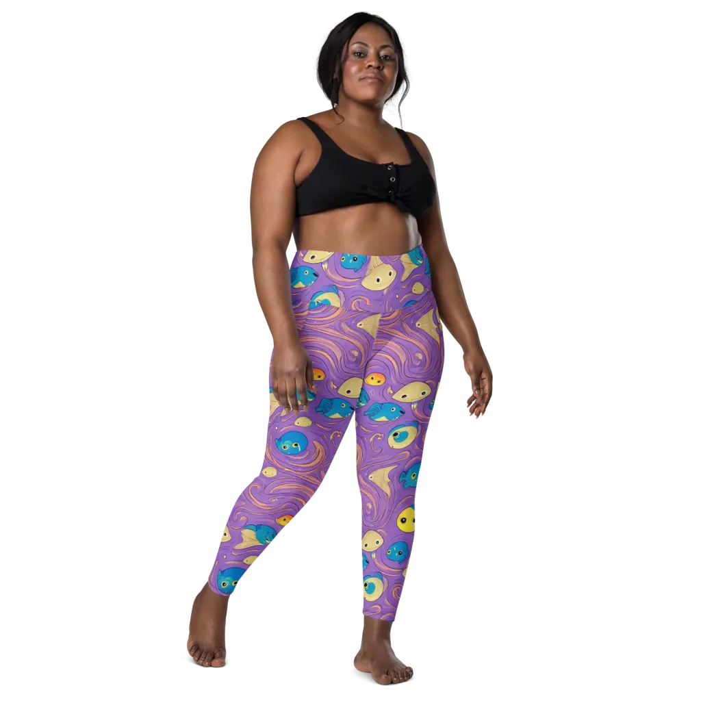 Violet Tide on Leggings with Pockets — Front
