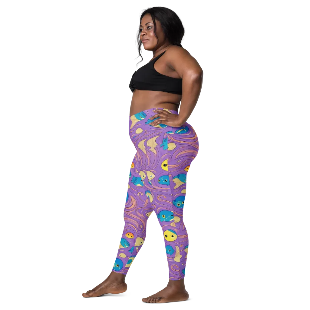 Violet Tide on Leggings with Pockets — Left