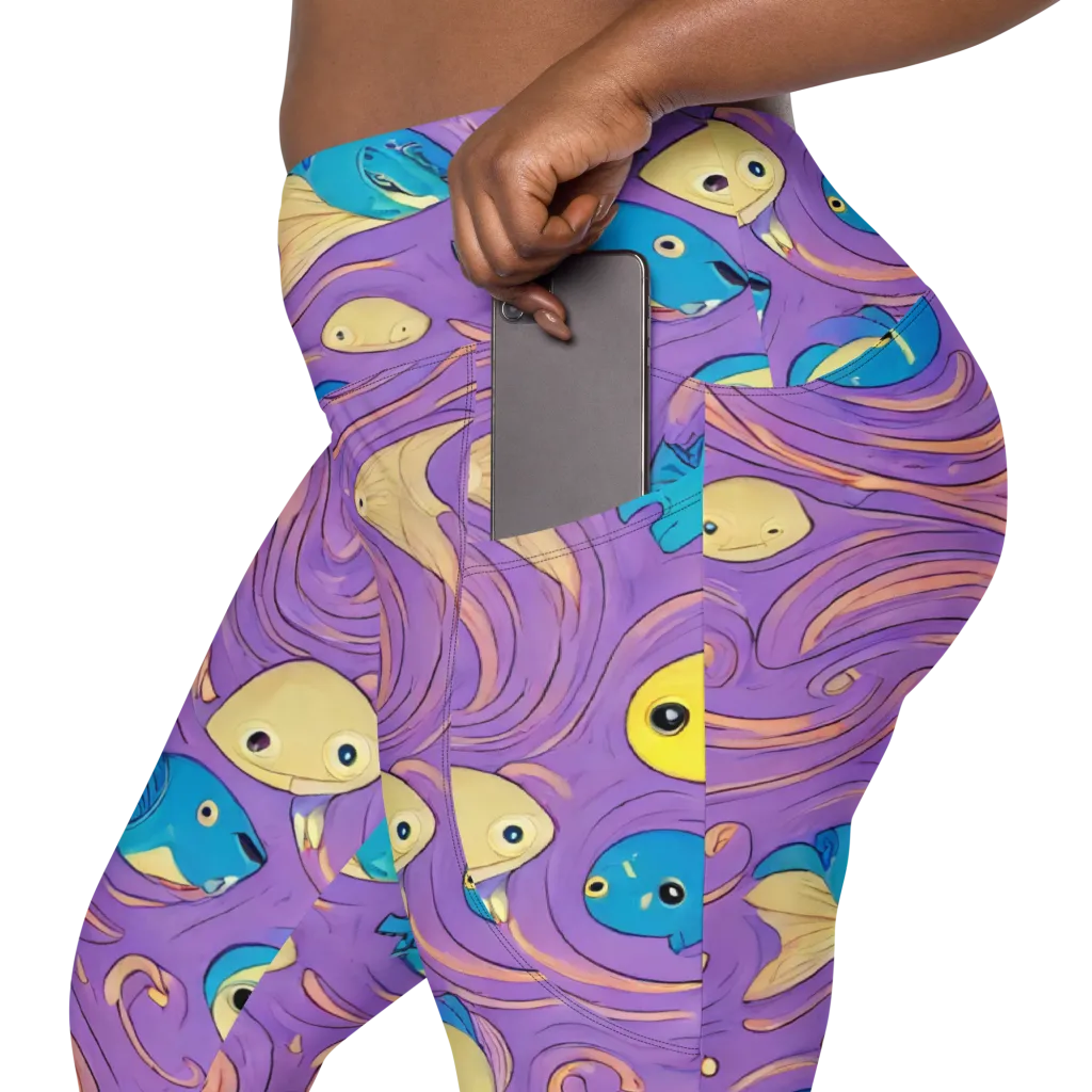 Violet Tide on Leggings with Pockets — Product details 2