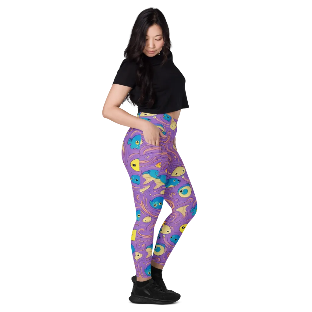 Violet Tide on Leggings with Pockets — Right