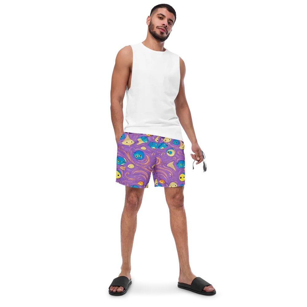 Violet Tide on Swim Trunks — Front