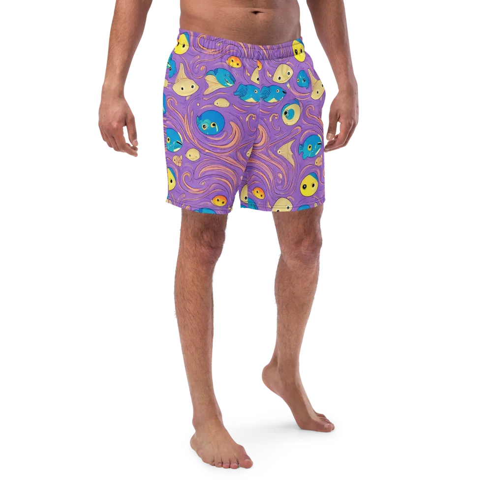 Violet Tide on Swim Trunks — Front