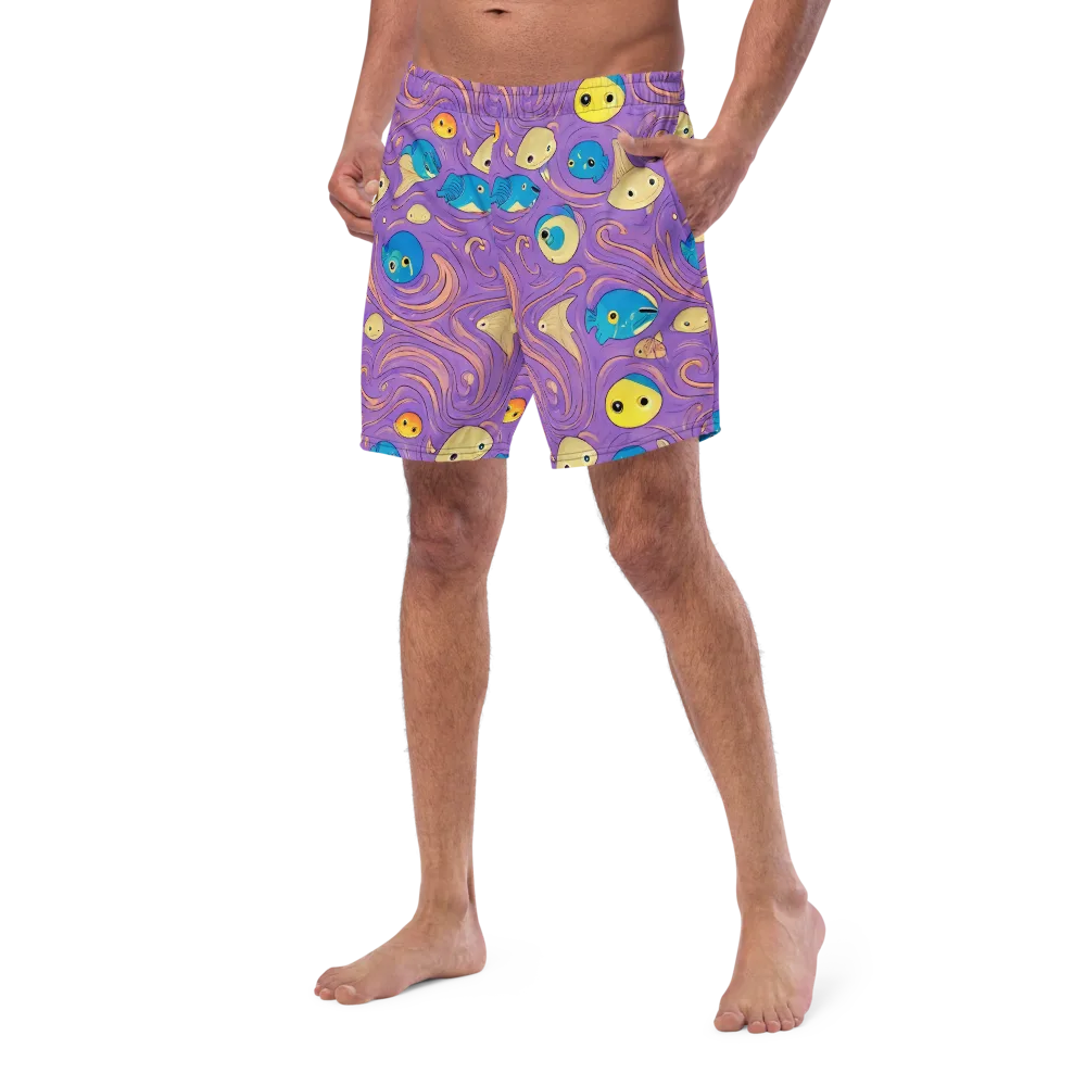 Violet Tide on Swim Trunks — Left Front