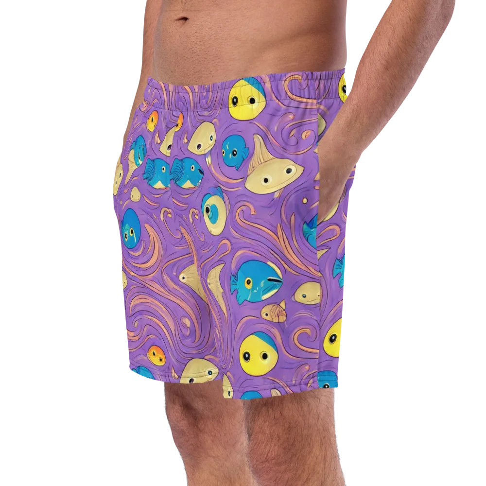 Violet Tide on Swim Trunks — Left Front