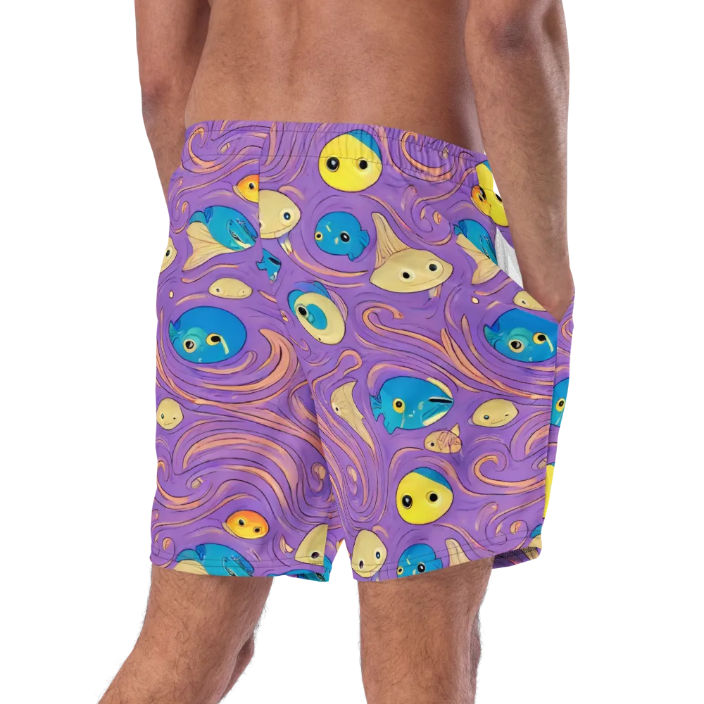 Violet Tide on Swim Trunks — Right Back