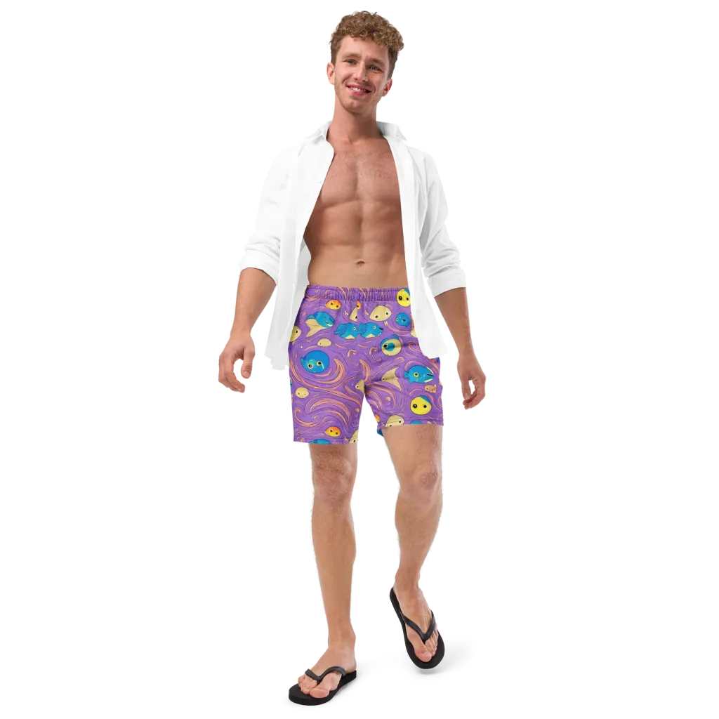 Violet Tide on Swim Trunks — Front