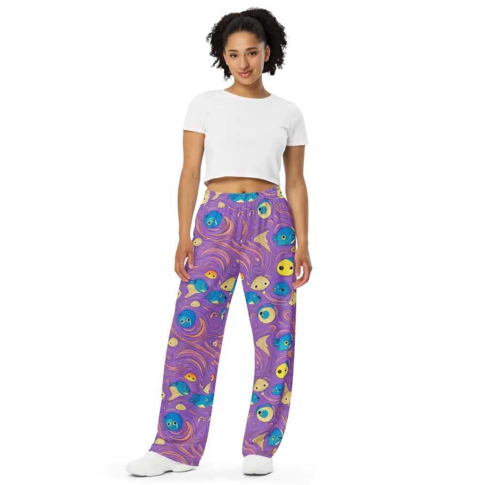 Violet Tide on Wide-Leg Pants — Front