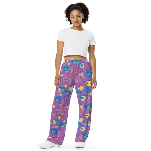 Violet Tide on a Wide-Leg Pants