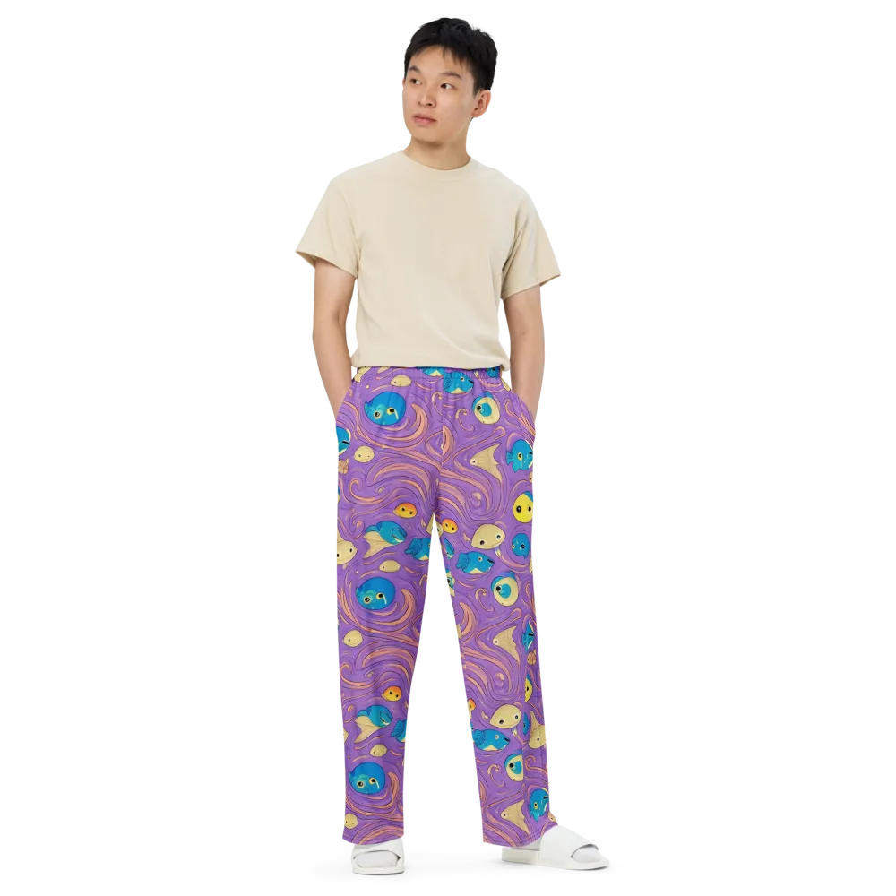 Violet Tide on Wide-Leg Pants — Front