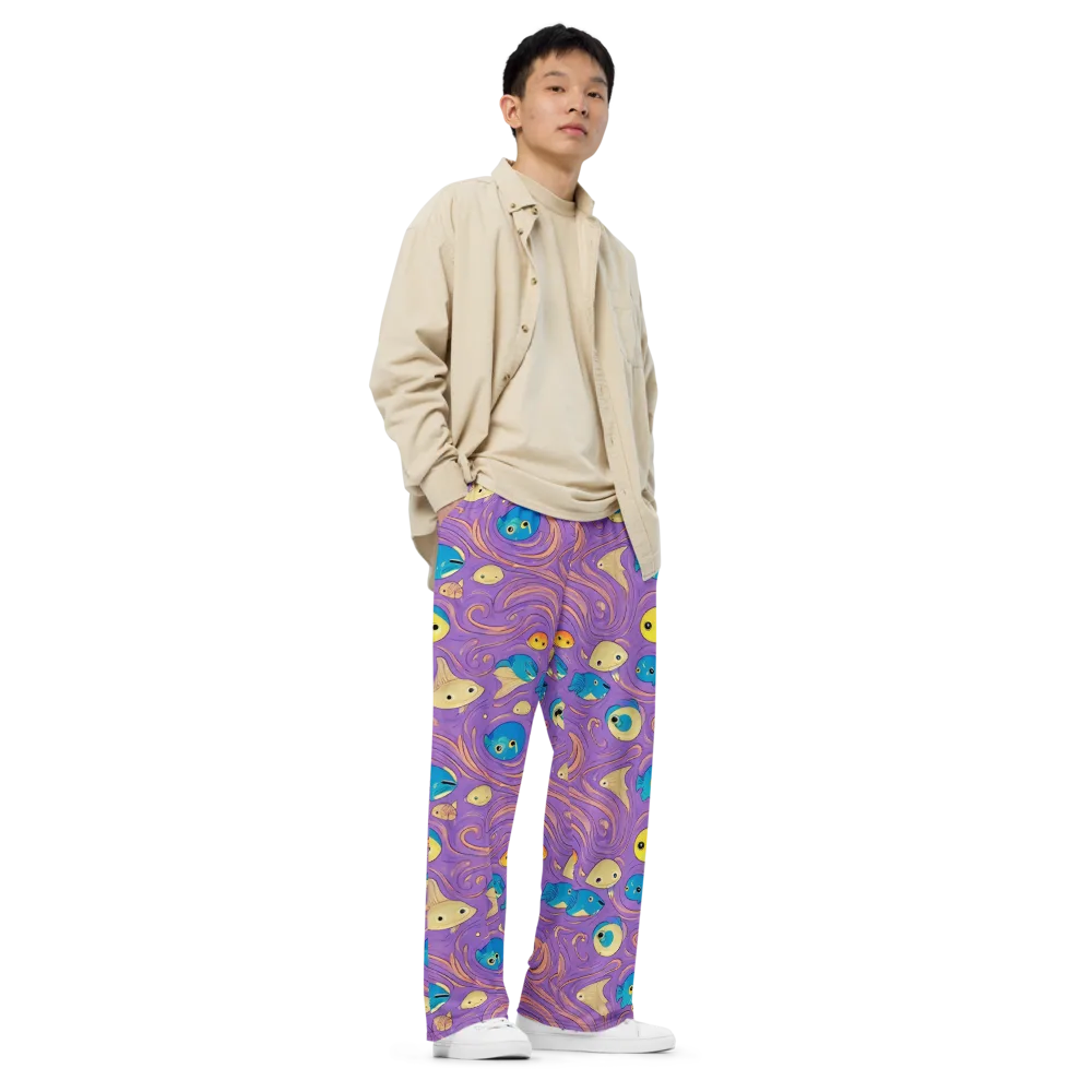Violet Tide on Wide-Leg Pants — Right Front