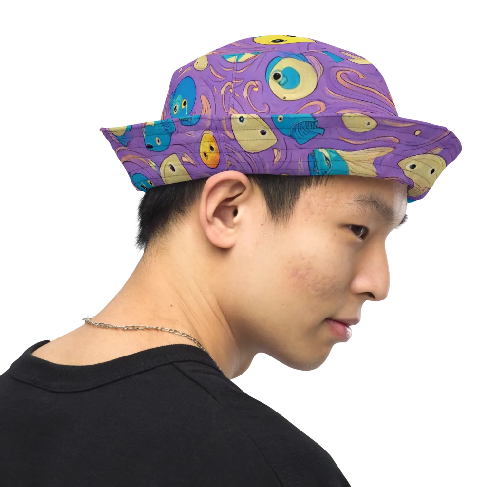 Violet Tide on Reversible Bucket Hat — Right Outside