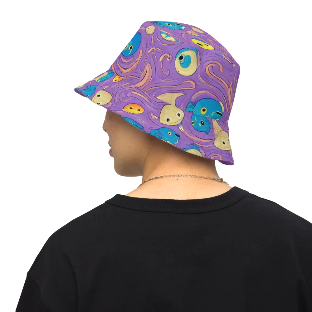 Violet Tide on Reversible Bucket Hat — Back Inside