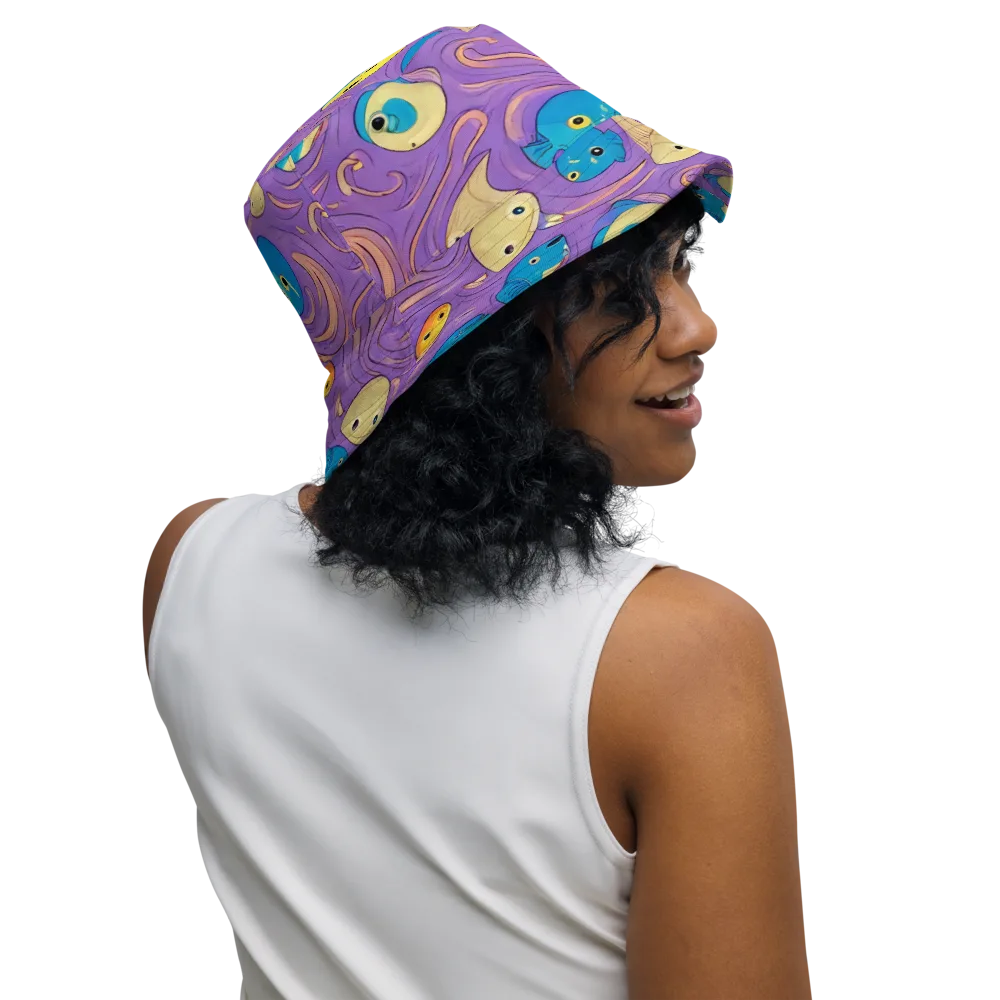 Violet Tide on Reversible Bucket Hat — Right Outside