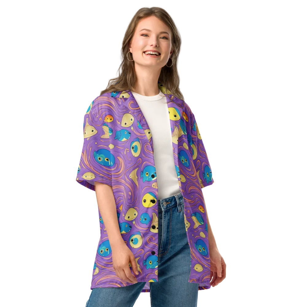 Violet Tide on Button Shirt — Front