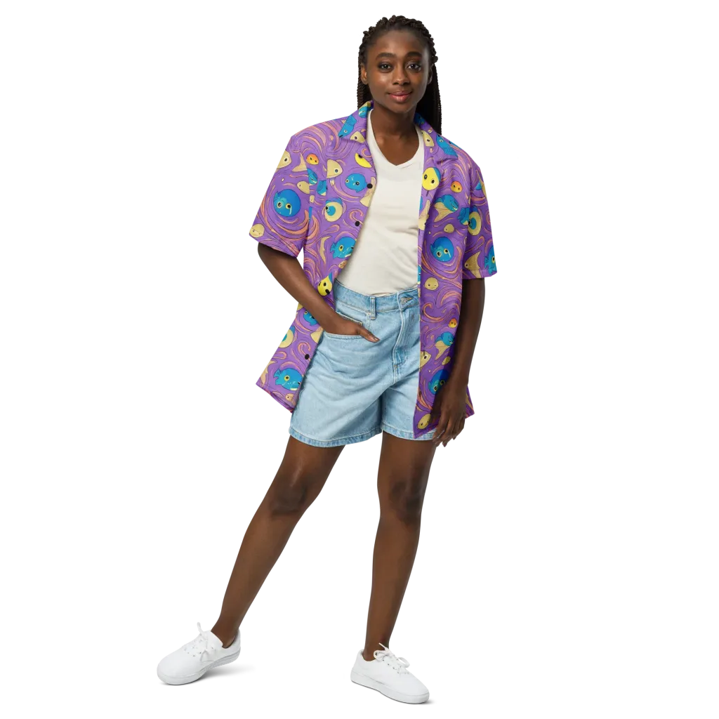 Violet Tide on Button Shirt — Front