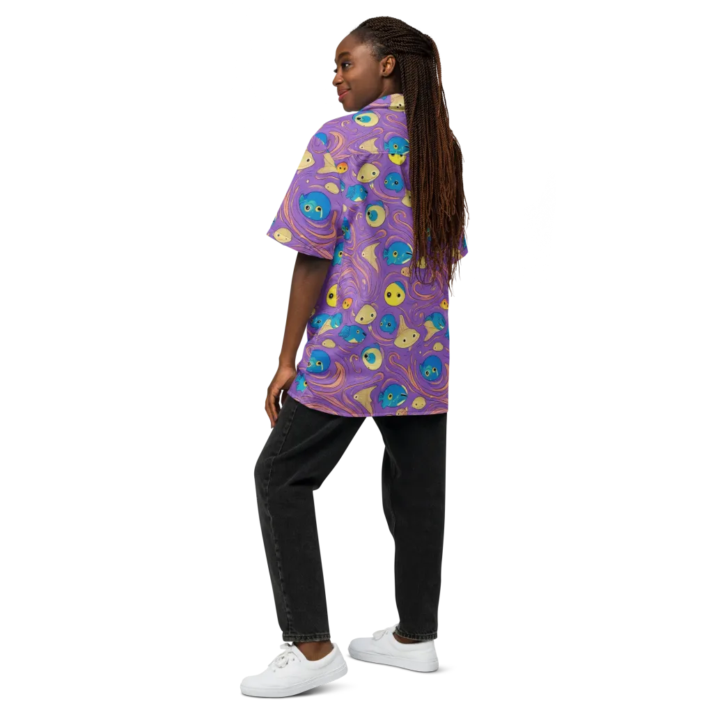 Violet Tide on Button Shirt — Back