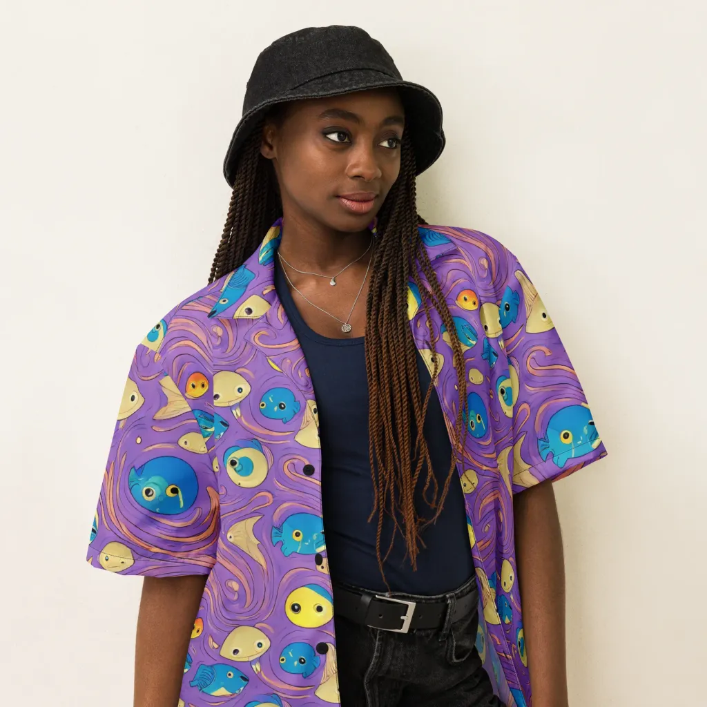 Violet Tide on Button Shirt — Right Front