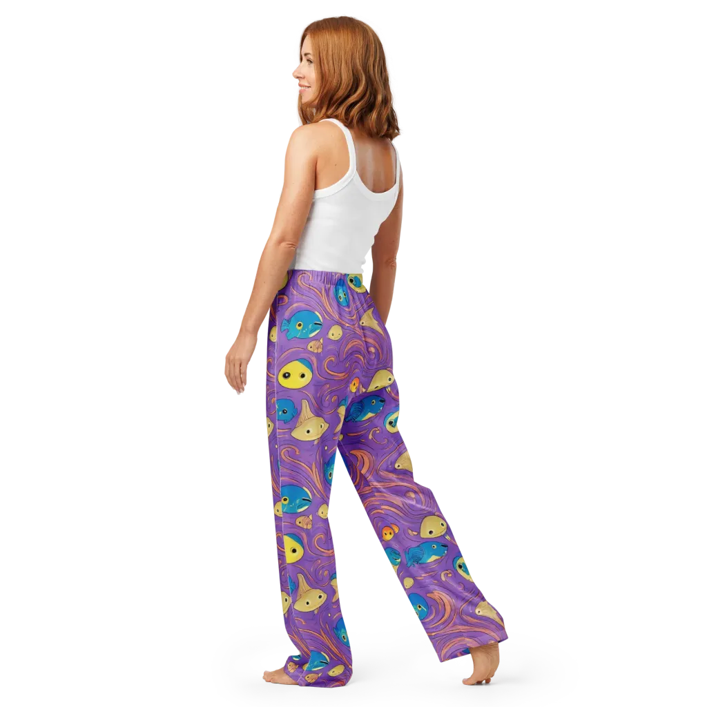 Violet Tide on Women's Pajama Pants — Back