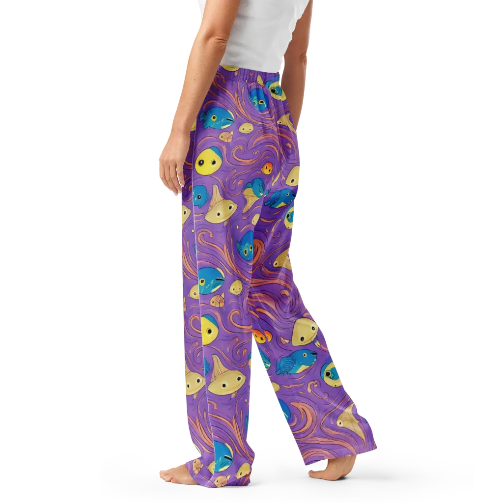 Violet Tide on Women's Pajama Pants — Left