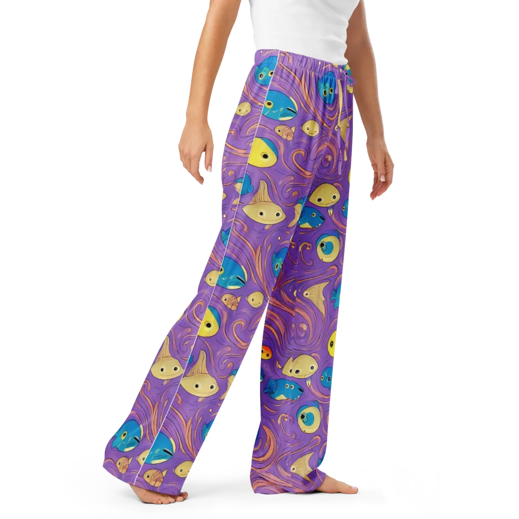 Violet Tide on Women's Pajama Pants — Right Front