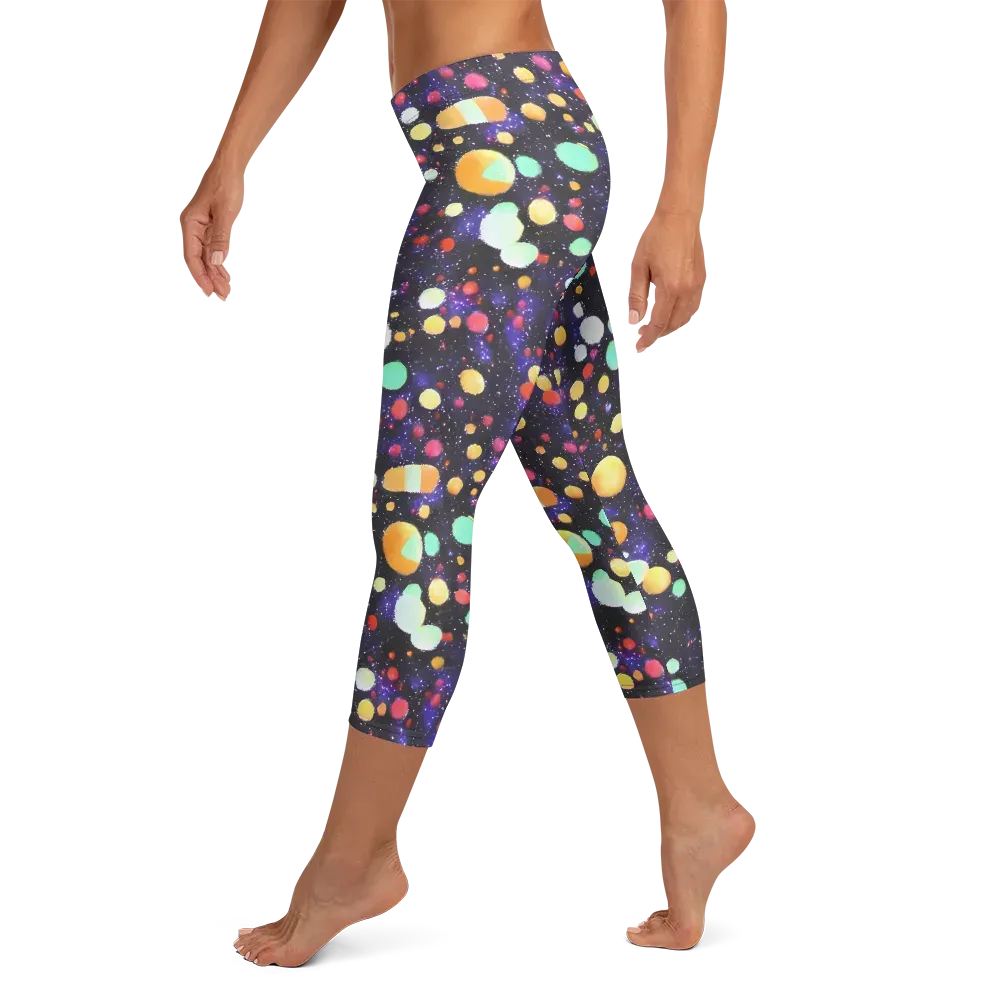 Orbit Pop on Capri Leggings — Left