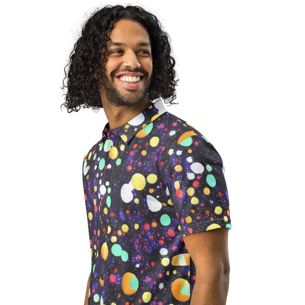 Orbit Pop on Men's Slim Fit Polo Shirt — Left Front