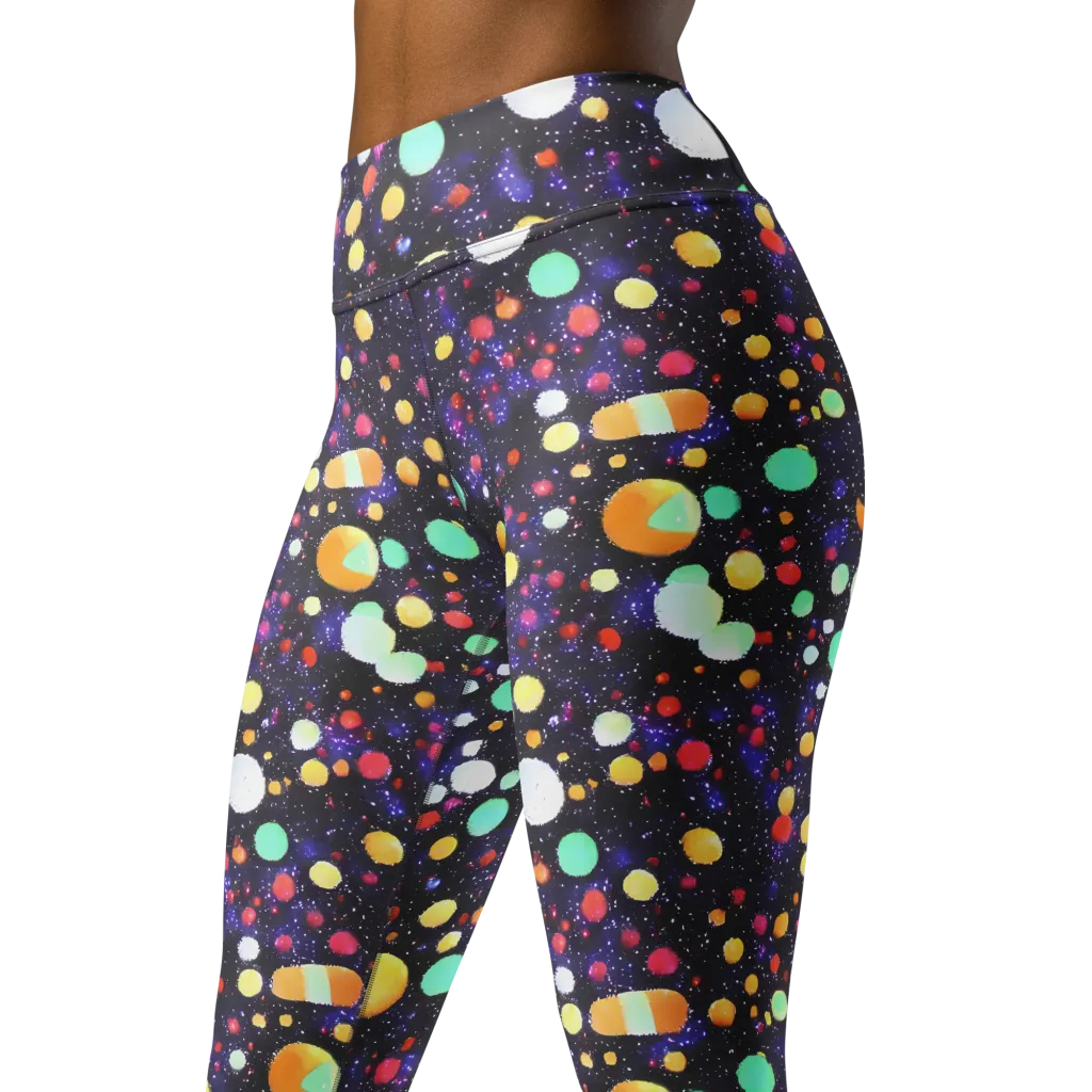 Orbit Pop on Yoga Leggings — Left Front