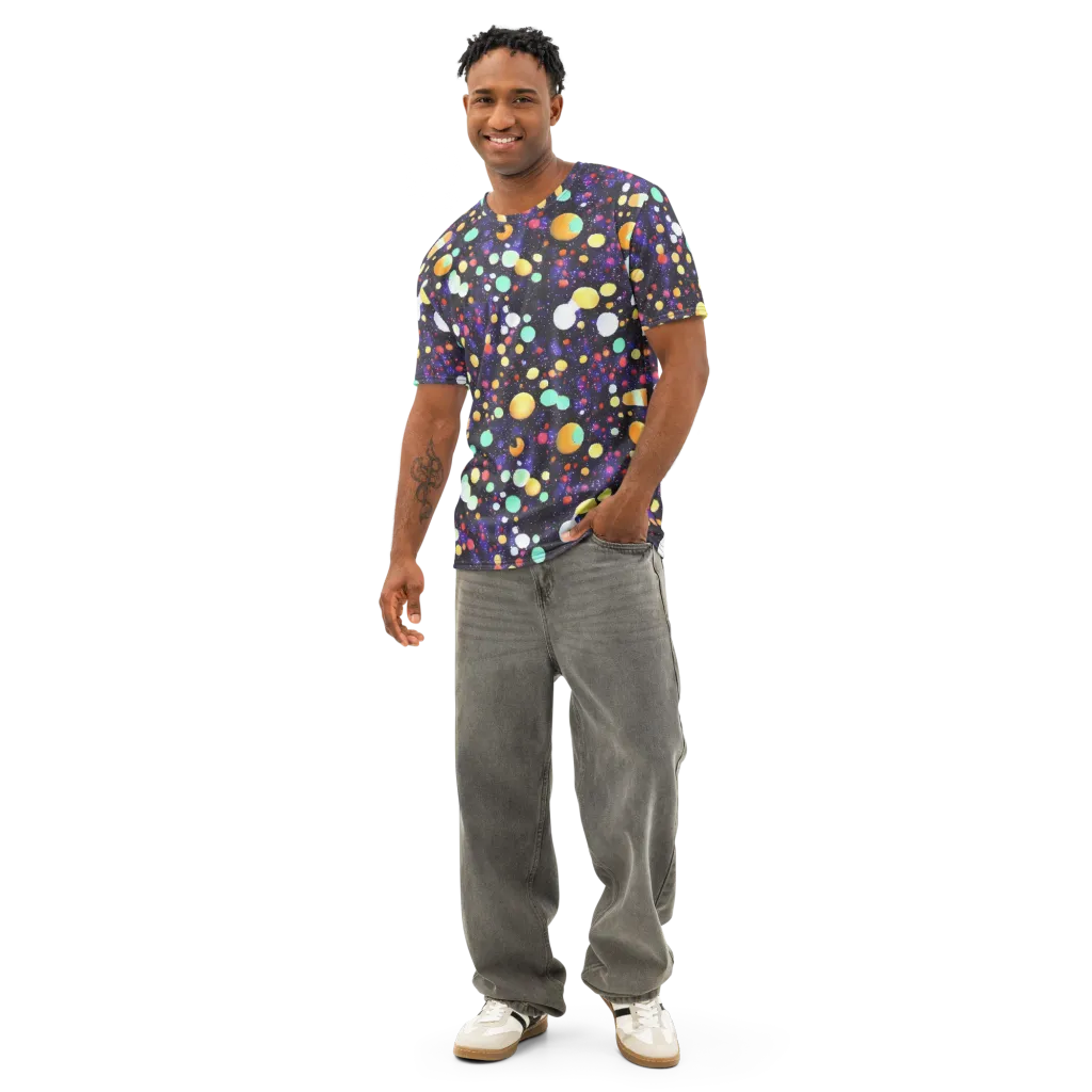 Orbit Pop on Men's Cotton Crew Neck T-Shirt — Front