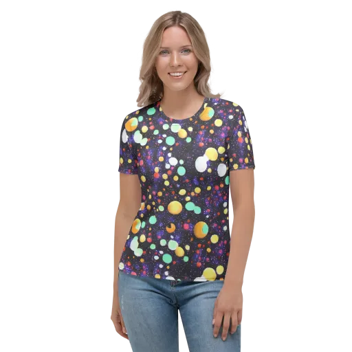 Orbit Pop on a Women's Crew Neck T-Shirt