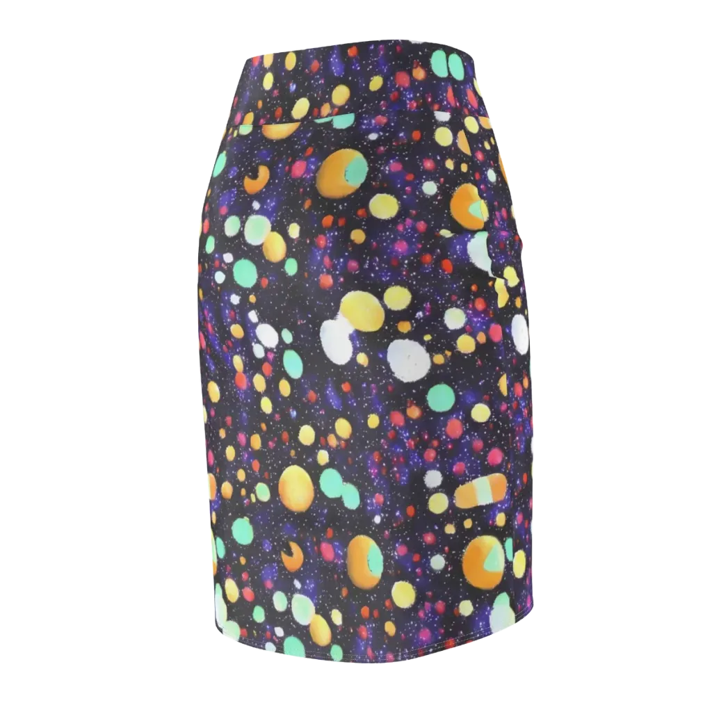 Orbit Pop on Pencil Skirt — Back Side
