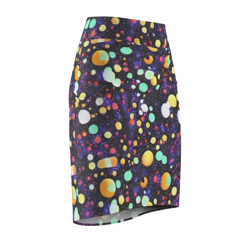 Orbit Pop on Pencil Skirt — Front Side