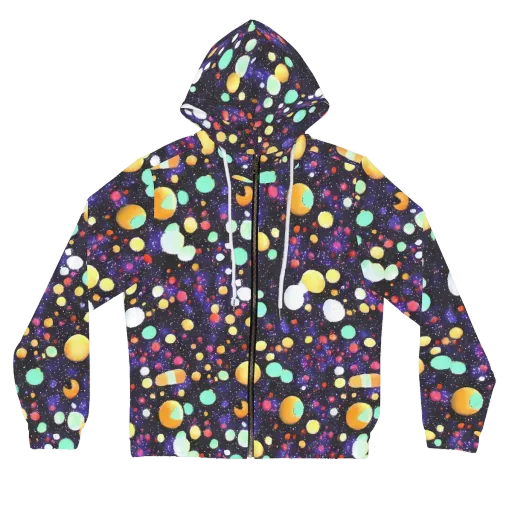 Orbit Pop on a Women's Full-Zip Hoodie