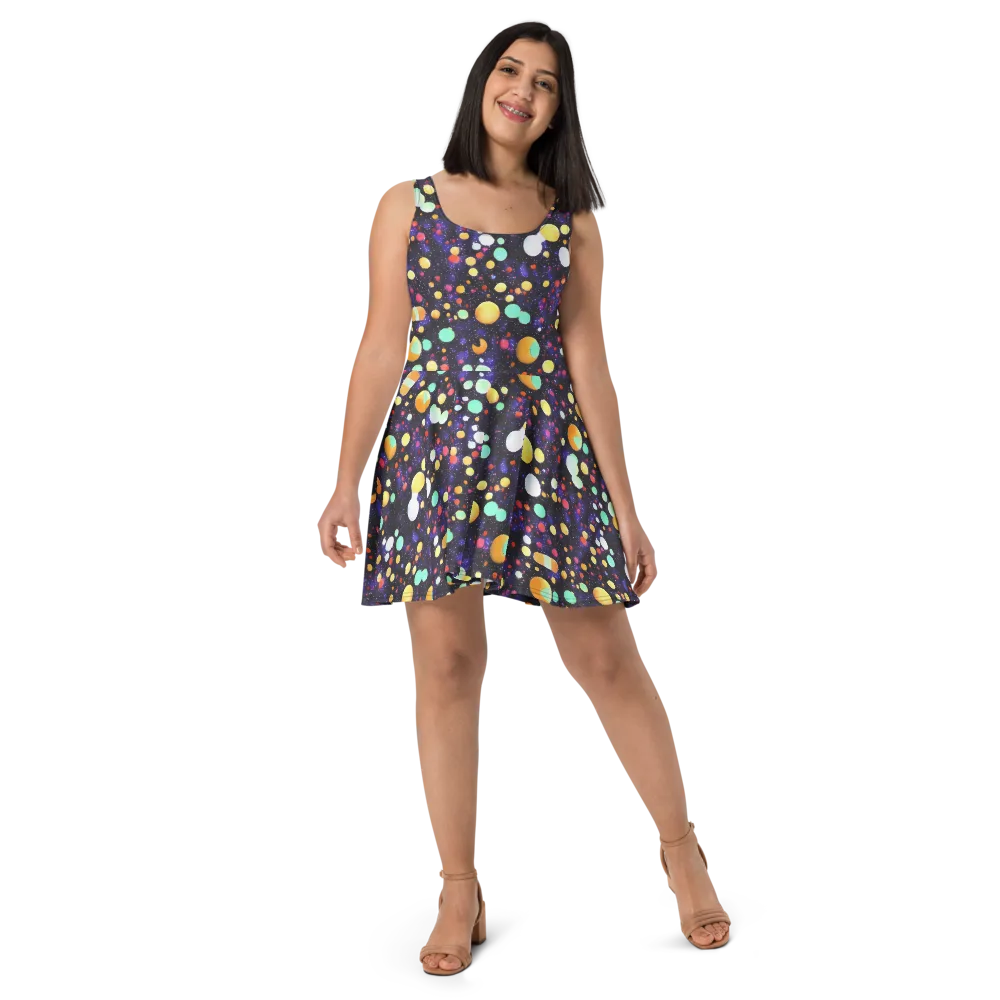 Orbit Pop on Skater Dress — Front
