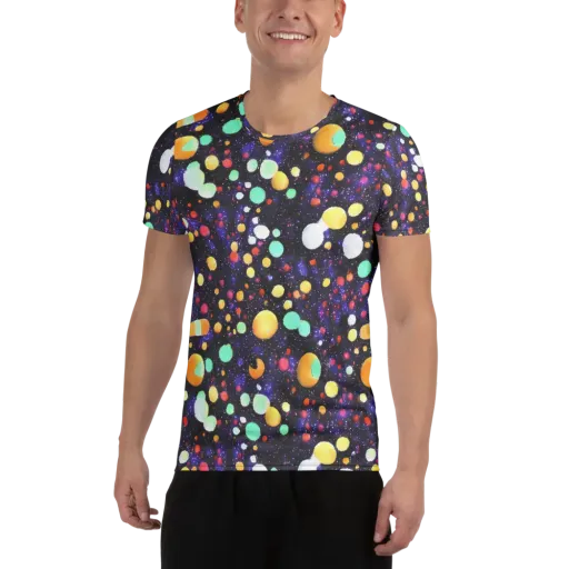 Orbit Pop on a Men's Athletic T-Shirt