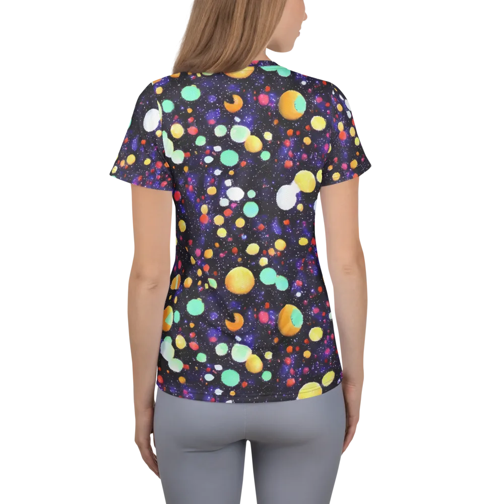 Orbit Pop on Women's Athletic T-Shirt — Back