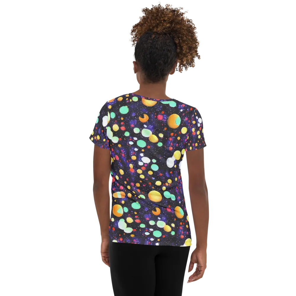 Orbit Pop on Women's Athletic T-Shirt — Back