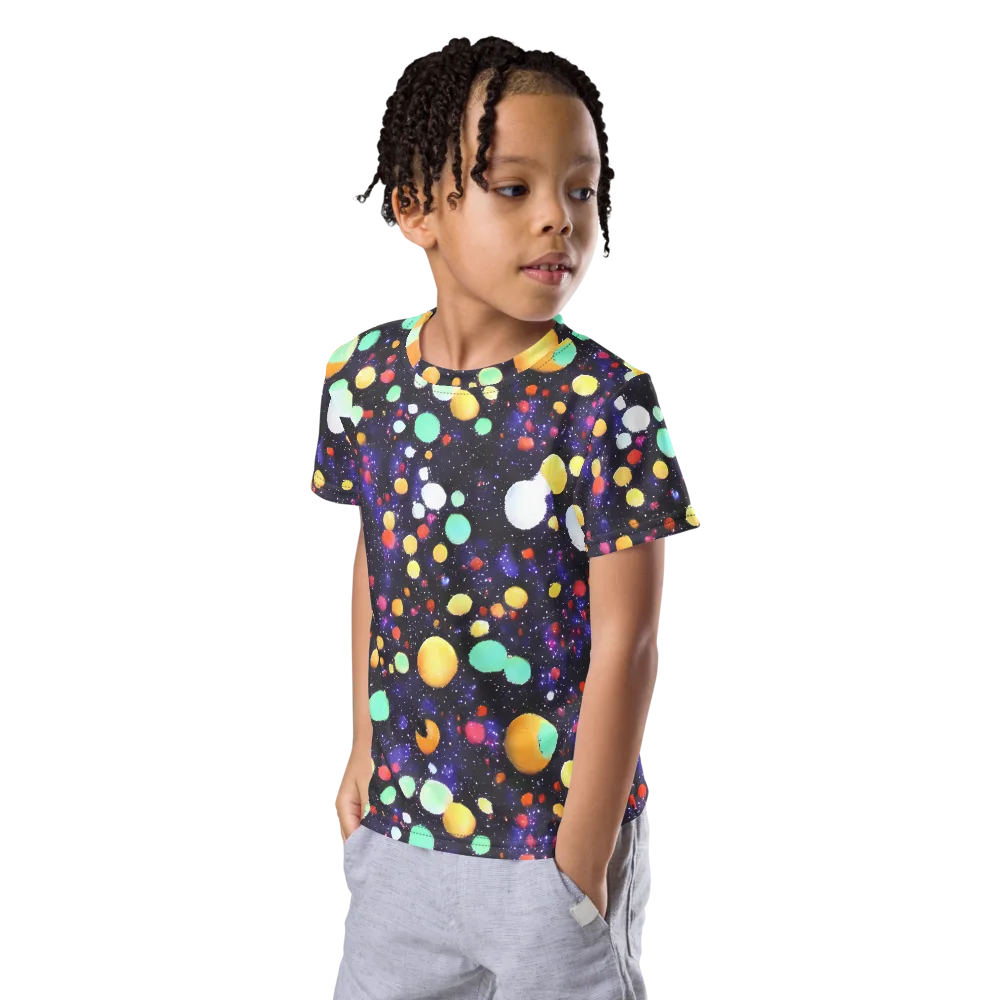 Orbit Pop on Kids Crew Neck T-Shirt — Left Front