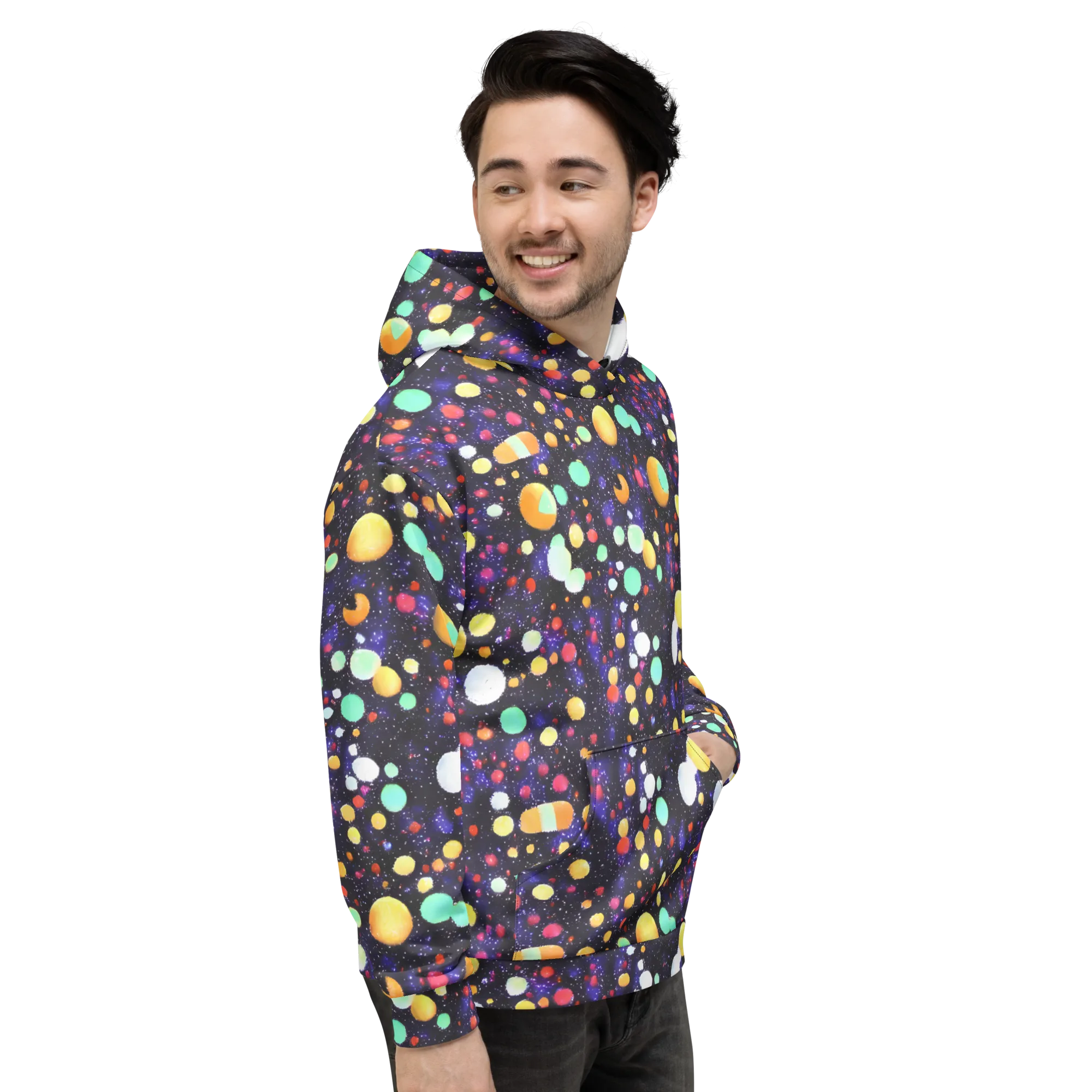 Orbit Pop on Hoodie — Right