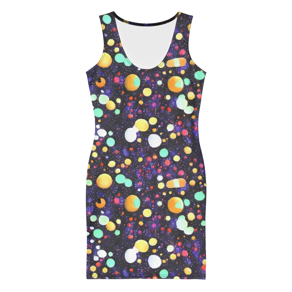 Orbit Pop on Bodycon Dress — Front
